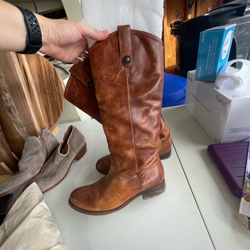 Frye Tan Leather Riding Boots